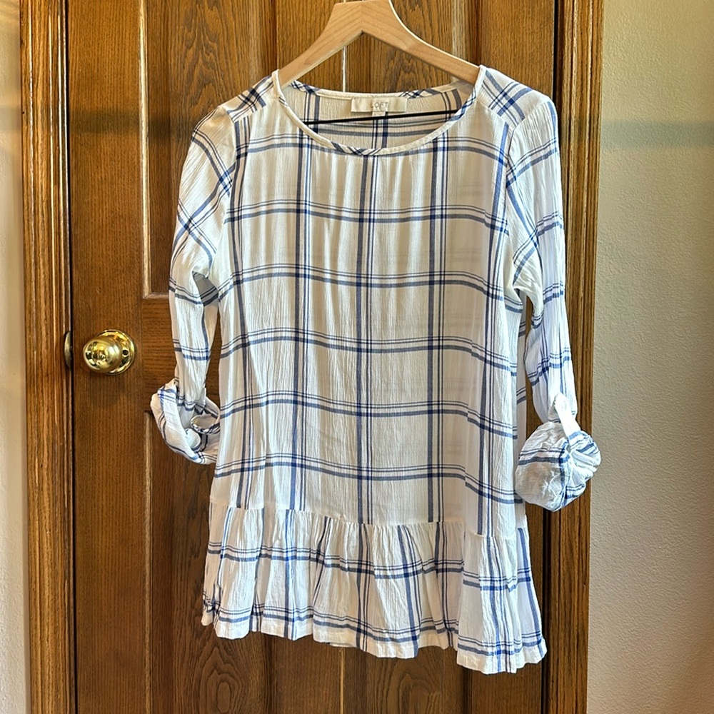 White and blue shirt